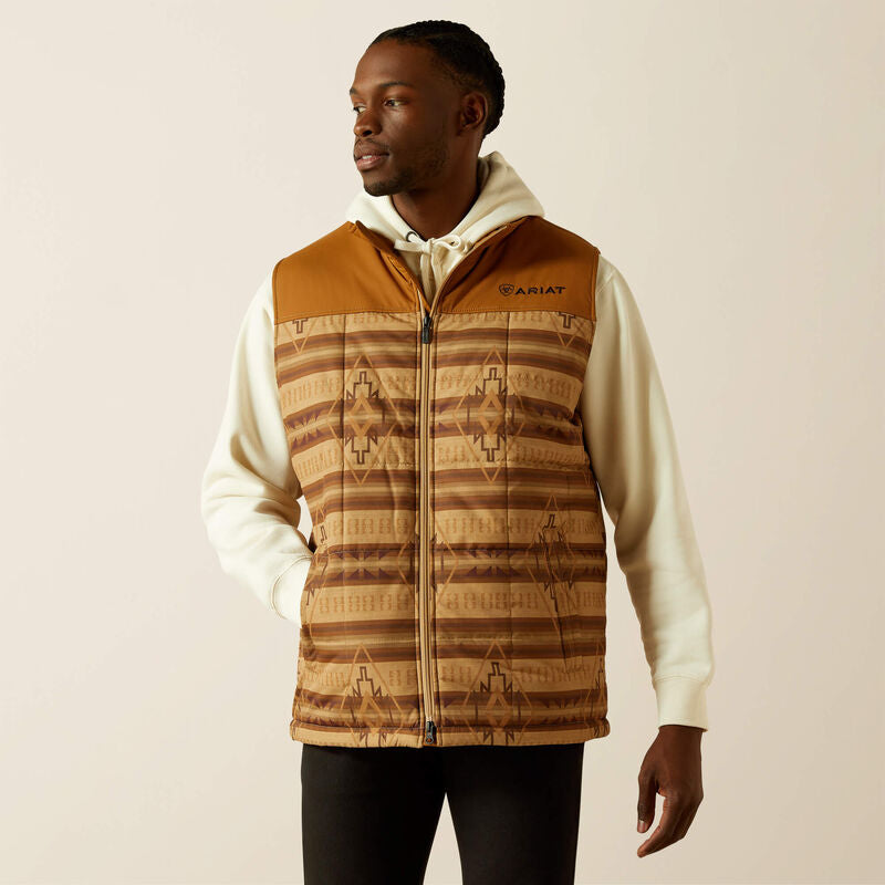 Ariat Crius Insulated Vest: TONAL SERAPE|ALMOND KHAKI