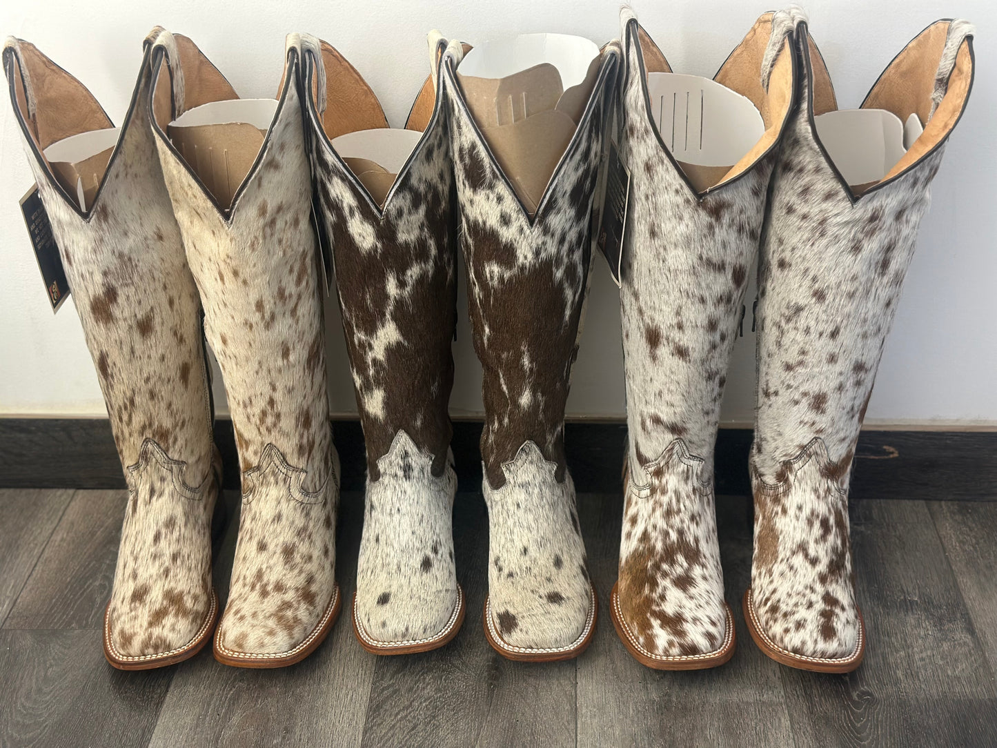 Brown Tall Cowhide Boots