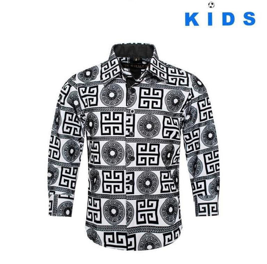 Kids White Flocking Design Shirt