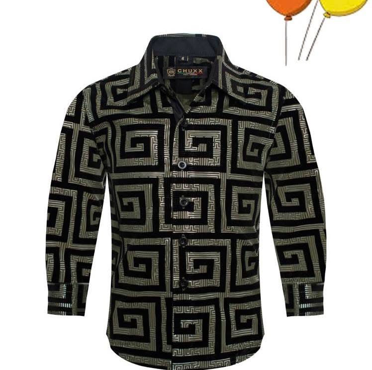 Kids Olive Square Flocking Shirt