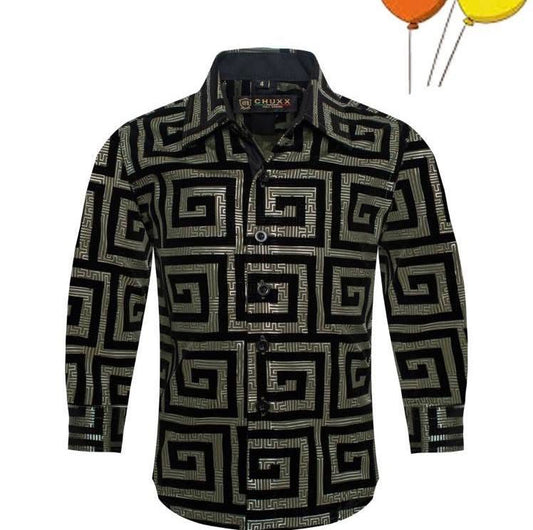 Kids Olive Square Flocking Shirt