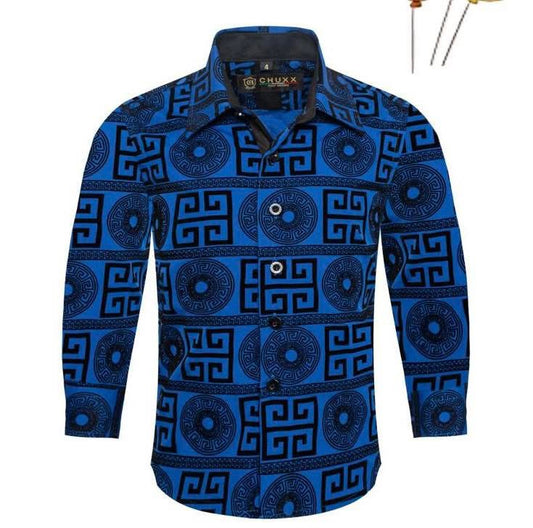 Kids Royal Flocking Design Shirt