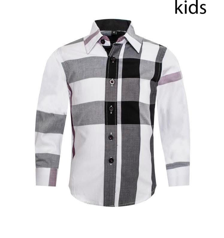 Kids White Plaid Shirt