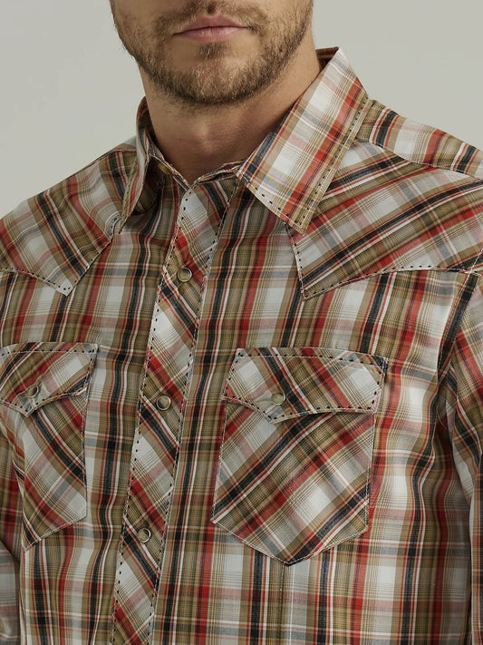 WRANGLER MEN'S FASHION WESTERN SNAP PLAID SHIRT