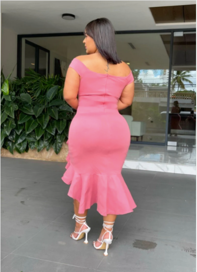 Off the shoulder plus size dress