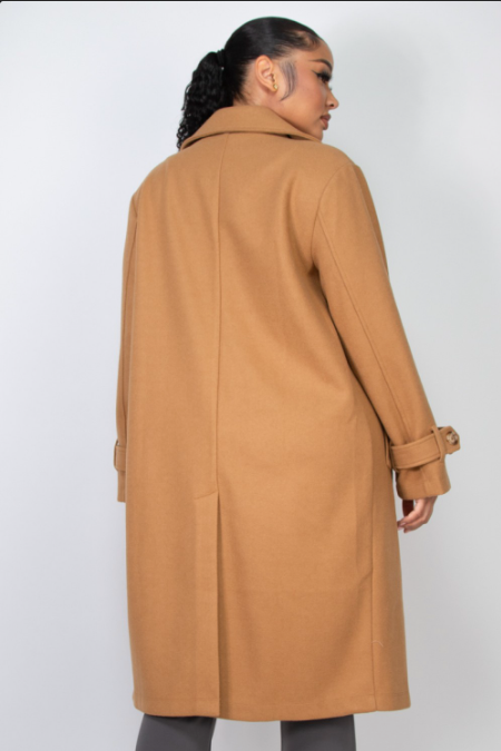 Belt-Detailed Sleeve Notch Coat