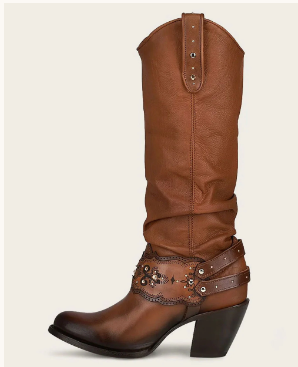 Tall honey bovine boot