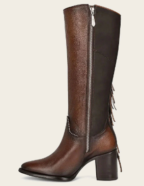Tall western style brown boot
