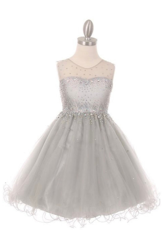 Girl silver dress