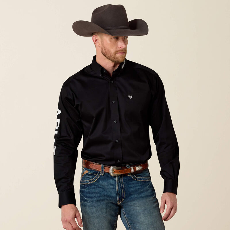 Ariat Black Team Logo Twill Fitted Shirt