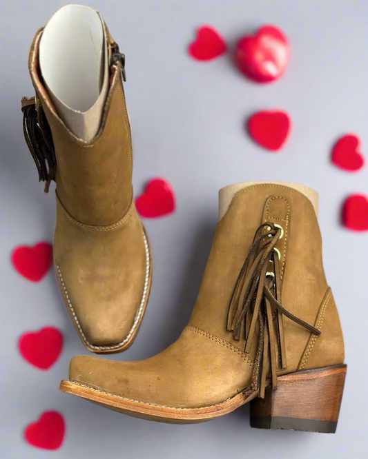 Fringe Brown Bootie