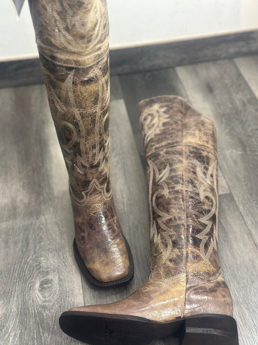 Square Toe Knee High Western Boot