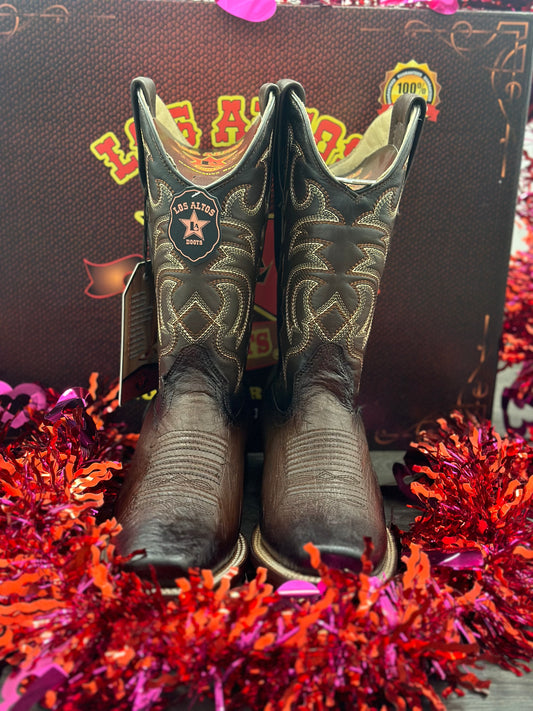 Panza De Avestruz Exotic Boot (Faded Brown)