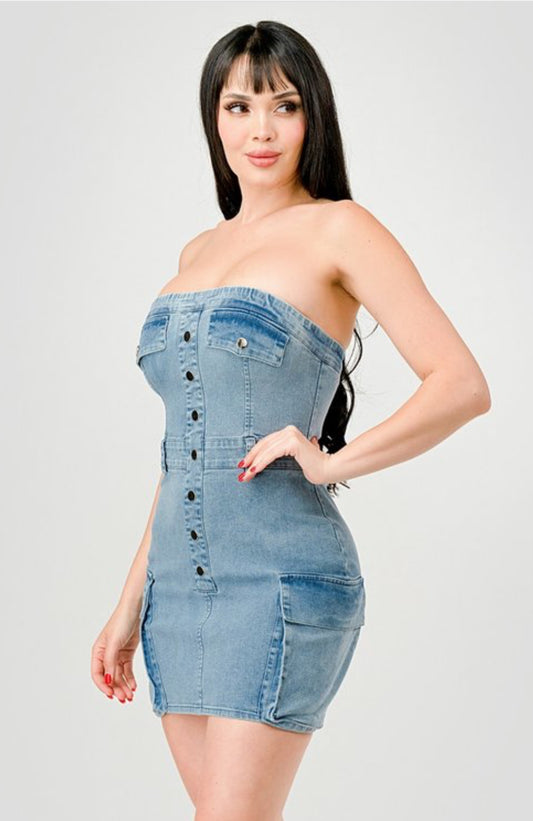 Washed Denim Dress