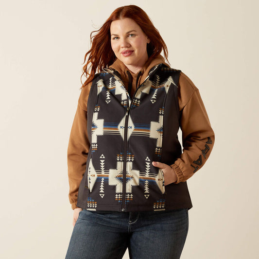 Ariat Logo Softshell Print Vest: THORNSTONE PRINT