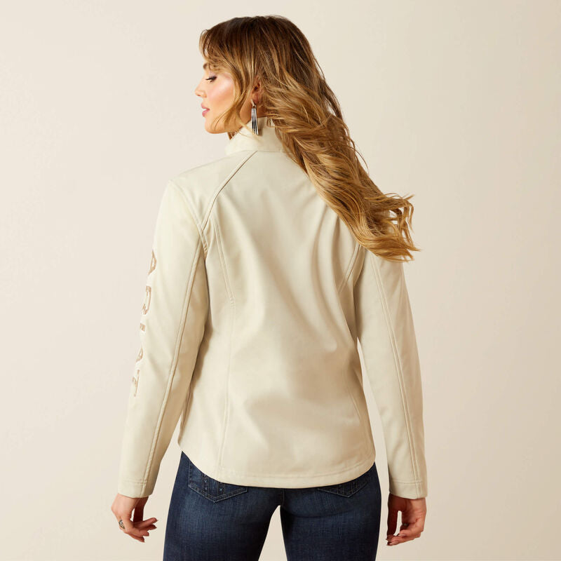 Ariat Logo Softshell Jacket: OYSTER GREY|DUNE