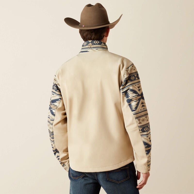 Ariat Logo Softshell Jacket: WHITE PEPPER SOUTHWEST