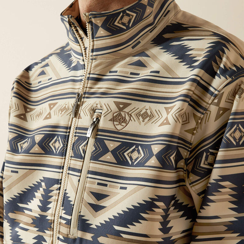 Ariat Logo Softshell Jacket: WHITE PEPPER SOUTHWEST