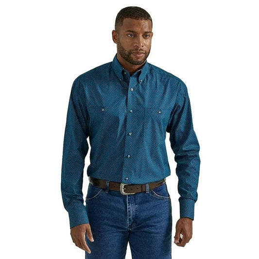 WRANGLER MEN'S MIDNIGHT SQUARES GEORGE STRAIT SHIRT
