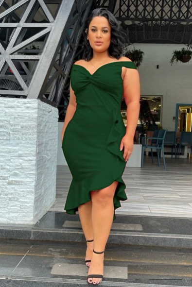 Off the shoulder plus size dress