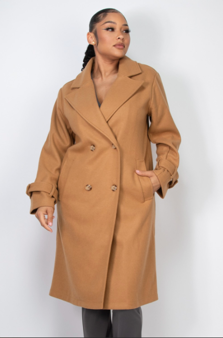 Belt-Detailed Sleeve Notch Coat