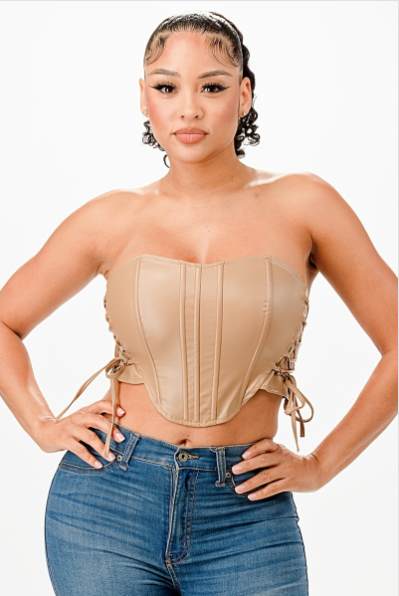 Stretched PU Corset Top