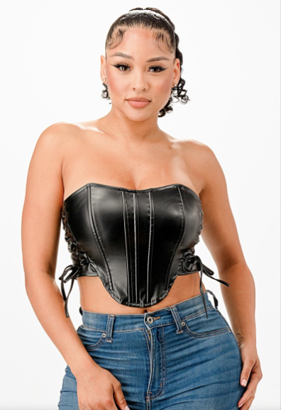 Stretched PU Corset Top