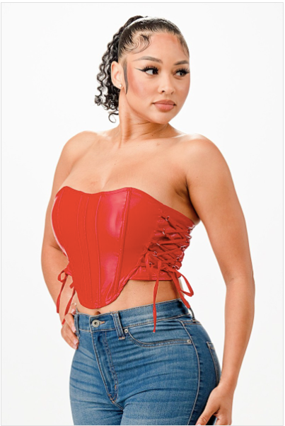 Stretched PU Corset Top