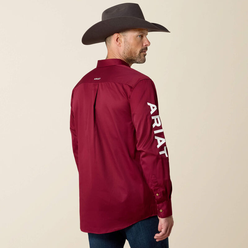 Ariat Burgundy Team Logo Twill Classic Fit Shirt